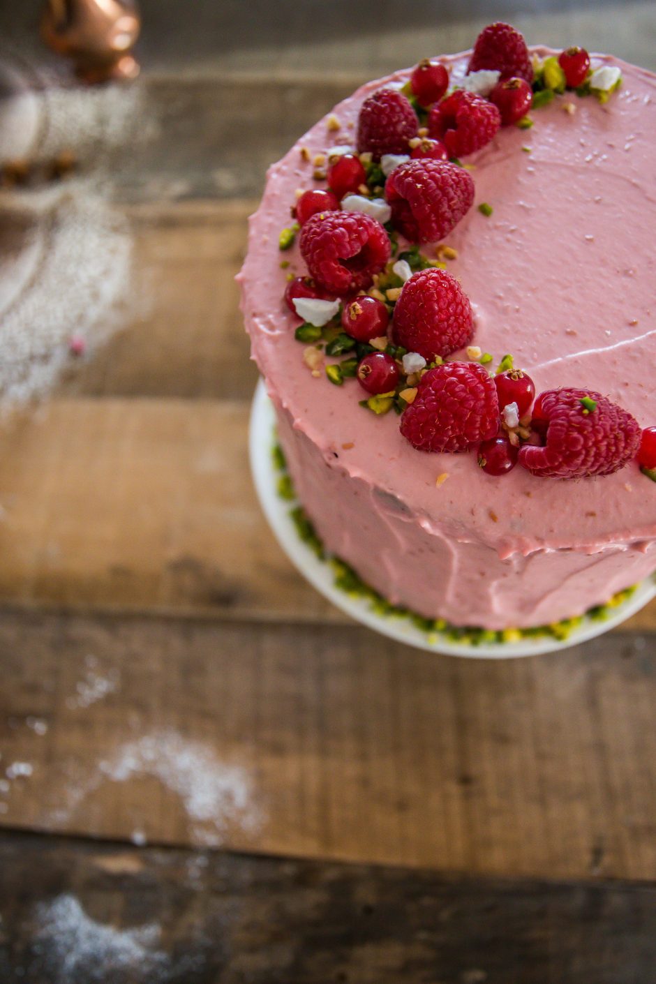 Torta al cacao, mascarpone e lamponi