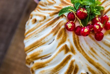 Zuccotto ai mirtilli e ganache di lamponi