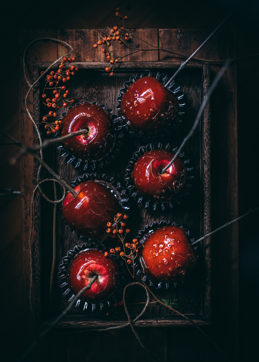 Le mele rosse caramellate di Biancaneve