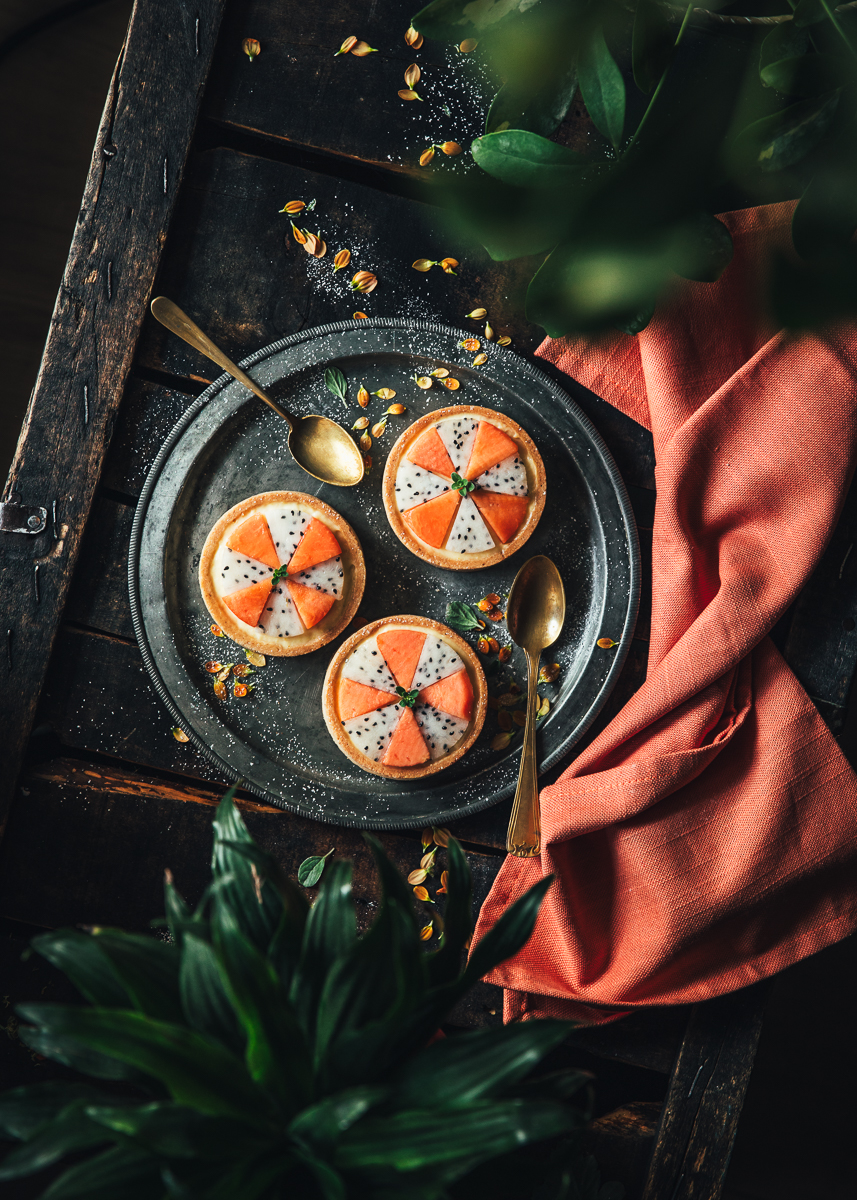 Crostata geometrica esotica al pistacchio e crema