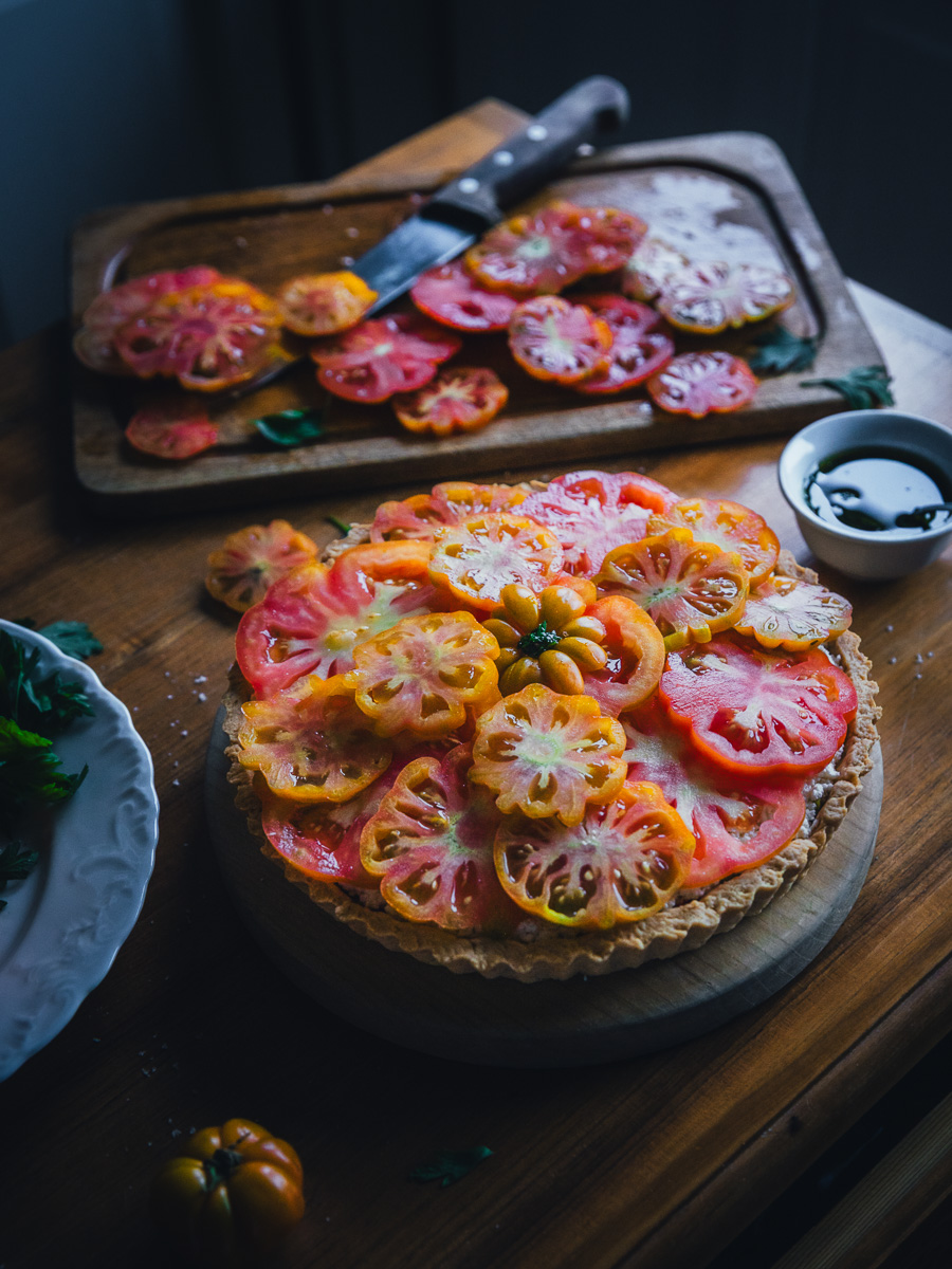 Tarte ai pomodori, ricotta e pesto di prezzemolo con farina Vitamill